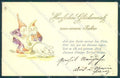 Greetings New Year Gnome Pig Four Leaf Clover serie 49 Relief postcard TW1689 – fronte