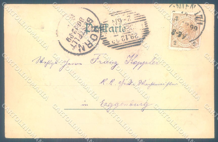 Greetings New Year 1900 Gnome Relief cartolina postcard TW1703 – retro