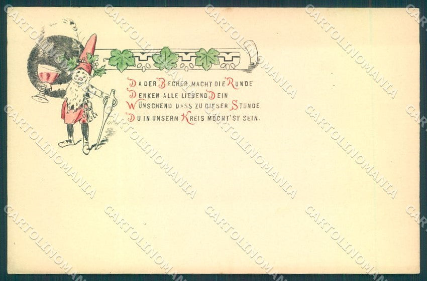 Greetings Gnome Toasting cartolina postcard TW1711 – fronte