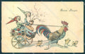 Greetings Easter Gnome Egg Chick Rooster HHiW 612 ABRADED postcard TW1721 – fronte