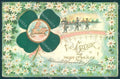 Greetings New Year Pig Four Leaf Clover Chimney Sweep Silk Relief pc TW1729 – fronte
