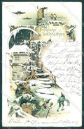 Greetings Christmas Gnome Snow Regel Krug serie 1703 cartolina postcard TW1736 – fronte