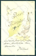 Greetings New Year 1900 Gnome Relief serie 72 cartolina postcard TW1737 – fronte