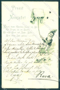 Greetings New Year Gnome Zieher 36 CORNER CREASE cartolina postcard TW1744 – fronte