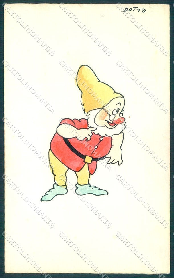 Artist Signed Hand Painted 10x16 cm Snowhite Gnome Dotto cardboard TW1759 – fronte