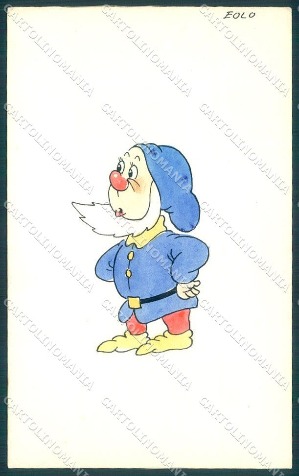 Artist Hand Painted 10x16 cm Snowhite Gnome Eolo CORNER CREASE cardboard TW1761 – fronte
