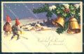 Greetings New Year Gnome Winter Landscape serie 9265 SOFT CREASE postcard TW1763 – fronte