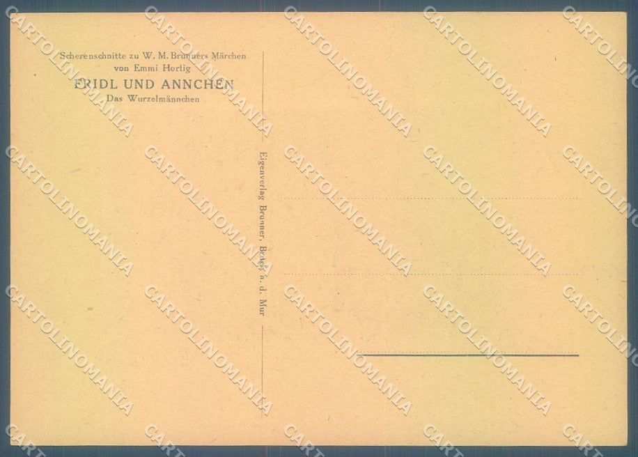 Artist Signed Emmi Hortig Gnome Silhouette FG cartolina postcard TW1775 – retro