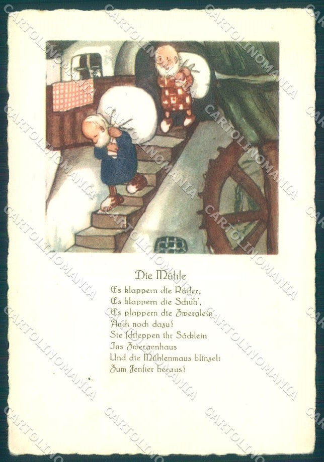 Artist Signed Gnome Die Muhle FG LBR cartolina postcard TW1784 – fronte
