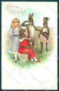 Greetings Easter Egg Hare Children Girl serie 14067 CORNER CREASE pc TW1798 – fronte