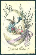 Artist Signed Schiffer Easter Egg Dressed Hare HC Vienne postcard TW1803 – fronte