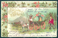 Greetings Easter Dressed Hare Chick Silk Relief cartolina postcard TW1810 – fronte