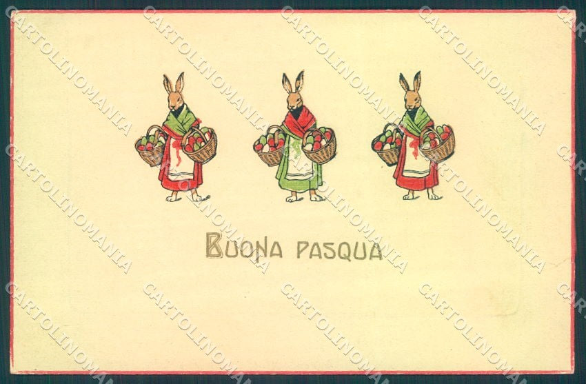 Greetings Easter Dressed Hare Egg Relief cartolina postcard TW1813 – fronte