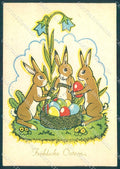 Greetings Easter Egg Hare FG cartolina postcard TW1817 – fronte