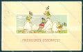 Greetings Easter Egg Dressed Chick Relief cartolina postcard TW1820 – fronte