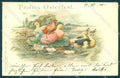 Greetings Easter Egg Chick serie 73-20045 CORNER CREASE postcard TW1849 – fronte