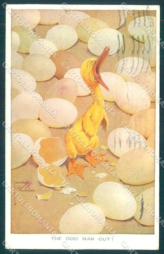 Artist Signed Lawson Wood Chick Egg Valentines 1534 cartolina postcard TW1850 – fronte