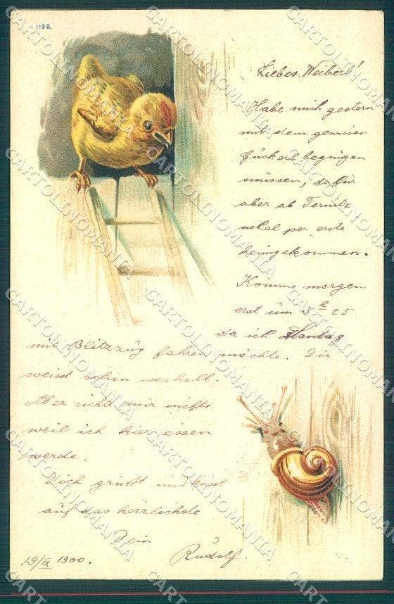 Artist Signed Chick Snail serie 1128 cartolina postcard TW1853 – fronte