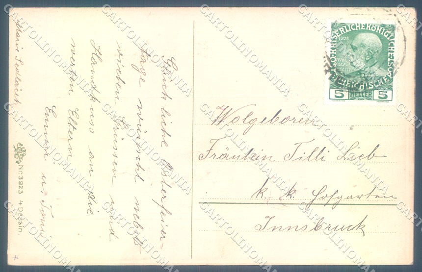 Greetings Easter Egg Child Girl Hen Relief Erika 3923 postcard TW1869 – retro