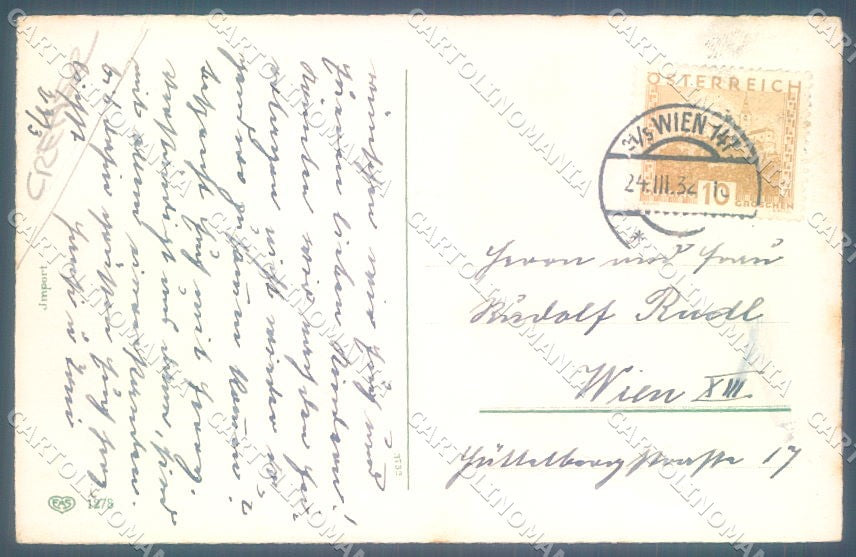 Greetings Easter Dressed Chick Egg serie EAS 1278 CREASED postcard TW1881 – retro