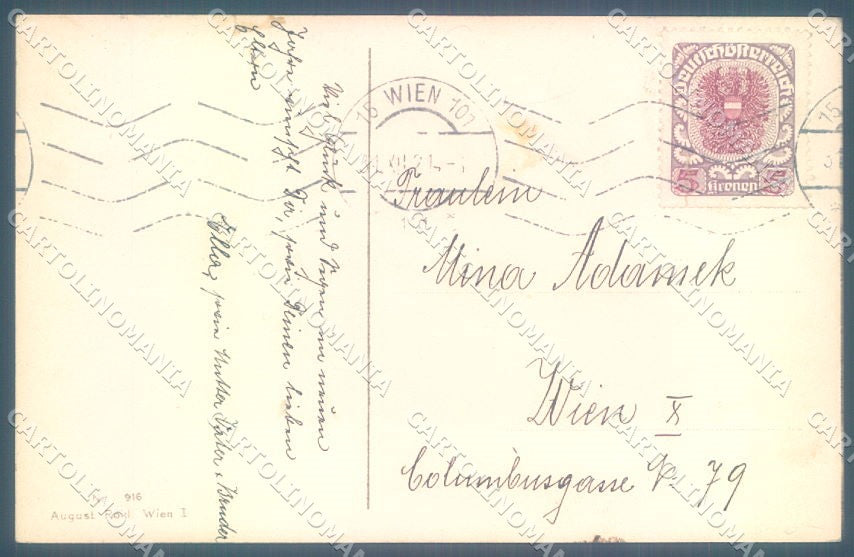 Greetings New Year Pig Mail Box August Rokl 916 cartolina postcard TW1888 – retro