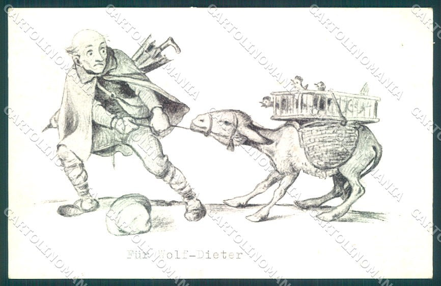 Artist Signed Donkey Chick Man serie C-4 CORNER CREASE cartolina postcard TW1911 – fronte