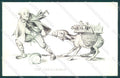 Artist Signed Donkey Chick Man serie C-4 CORNER CREASE cartolina postcard TW1911 – fronte