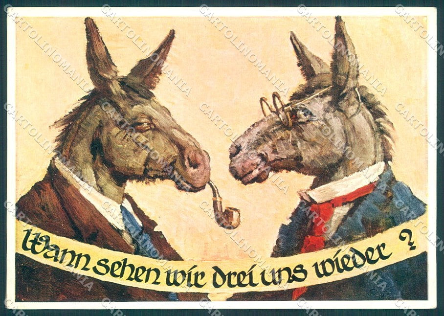 Artist Signed Dressed Donkey Emil Kohn serie 287 FG cartolina postcard TW1912 – fronte