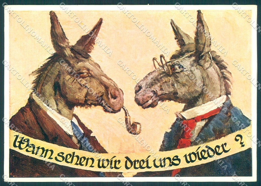 Artist Signed Dressed Donkey Emil Kohn serie 287 FG cartolina postcard TW1913 – fronte
