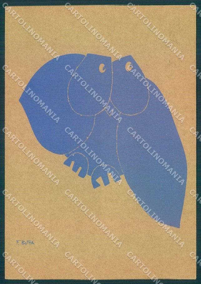 Artist Signed Felice Botta Owl Gufo Traverso FG cartolina postcard TW1932 – fronte