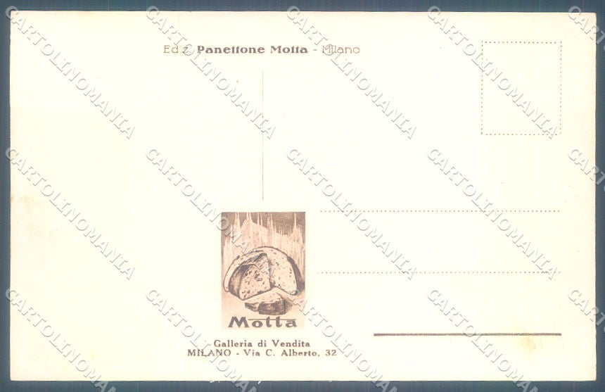 TV Italia Como Lago di ? Panettone Motta Advertising Pascolo postcard TW1934 – retro