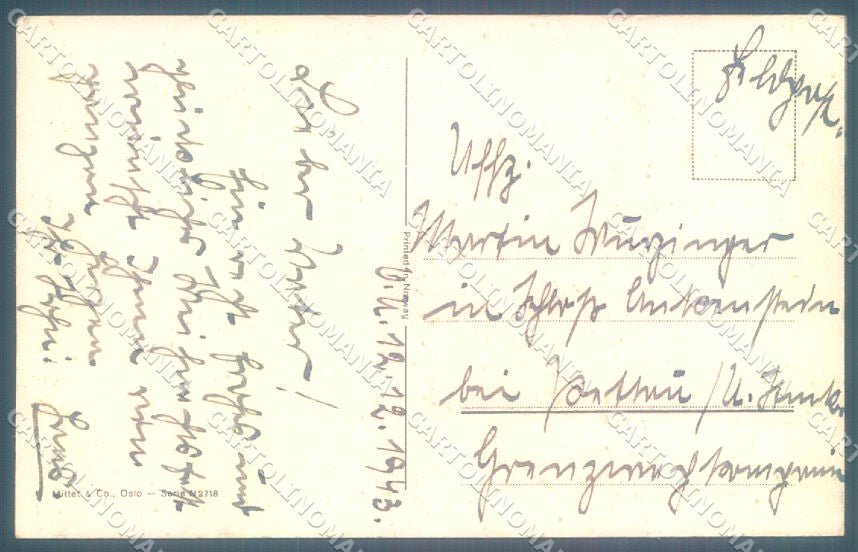 Greetings Christmas Winter Landscape Bird serie 2718 ABRADED postcard TW1959 – retro