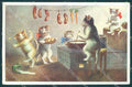 Artist Signed Ohler Humanized Cat Cooking BKWI 315-3 CORNER CREASE pc TW1981 – fronte