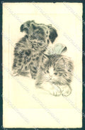 Animals Cat Puppy Dog cartolina postcard TW1986 – fronte