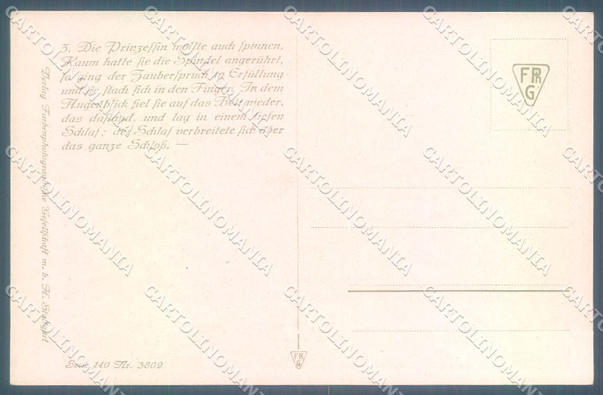 Artist Signed Kubel Fairy Tales Grimm Dornroschen serie 140-3802 postcard TW1987 – retro