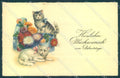 Greetings Geburtstage Cat Flower serie Erika 1061 SOFT CREASE postcard TW2005 – fronte