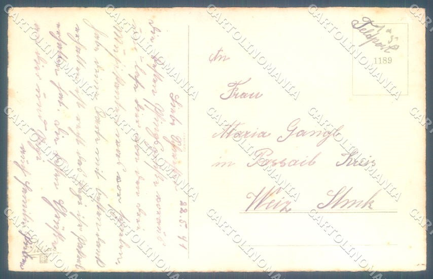 Greetings Augurali Humanized Cat Music Band Flower Pittius 1189 postcard TW2015 – retro