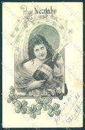 Artist Signed Scolik New Year Lady Toasting serie 1077 cartolina postcard TW2052 – fronte
