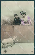 Greetings New Year Pig Fashion Lady Boy NPG 449-6 Oranotypie RPPC pc TW2061 – fronte