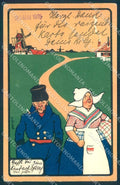 Artist Signed C.K. Cook Dutch Lady Couple CORNER CREASES postcard TW2097 – fronte