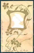 Artist Signed Lady Art Nouveau Flower Relief cartolina postcard TW2110 – fronte