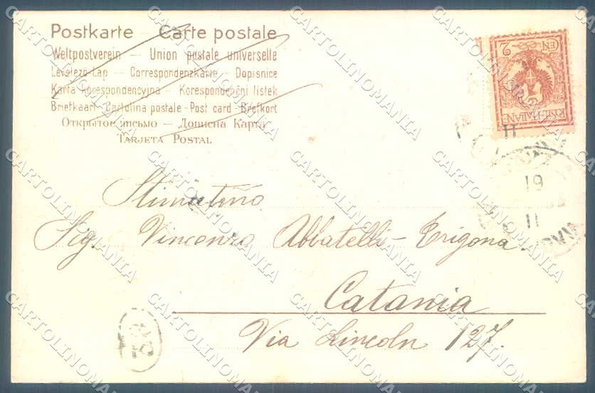 Artist Signed Lady Art Nouveau Flower Relief cartolina postcard TW2110 – retro
