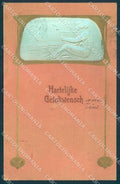 Artist Signed Lady Art Nouveau Harp Relief postcard TW2111 – fronte