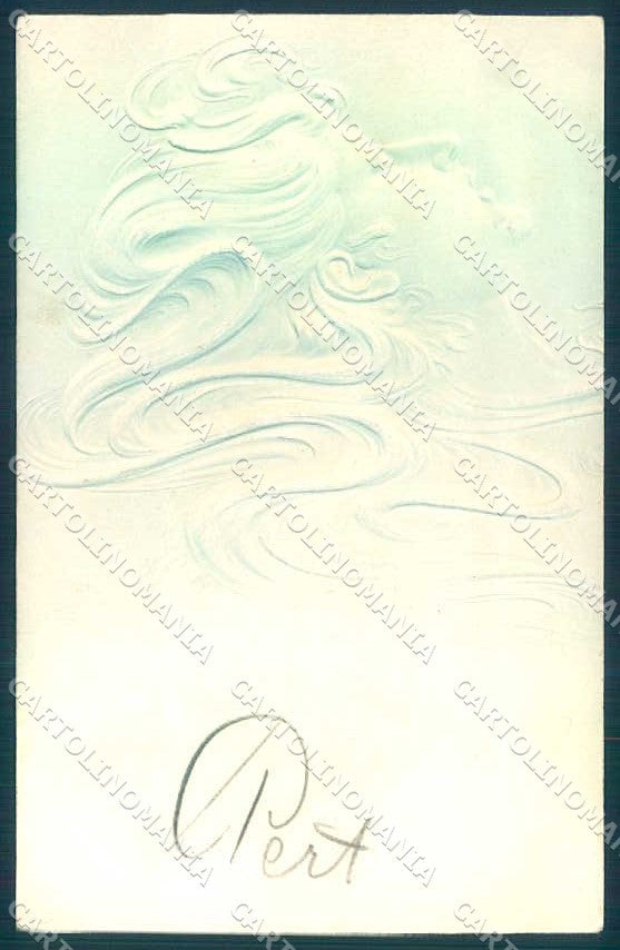Artist Signed Lady Art Nouveau Relief F.M. Koln serie 1579 UNGLUED pc TW2112 – fronte