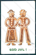 Artist Signed TB-e Lady Man Christmas Biscuit cartolina postcard TW2115 – fronte