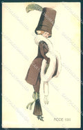 Artist Signed Reinitz Fashion Lady Mode 1911 BKWI 763-3 CORNER CREASE pc TW2118 – fronte