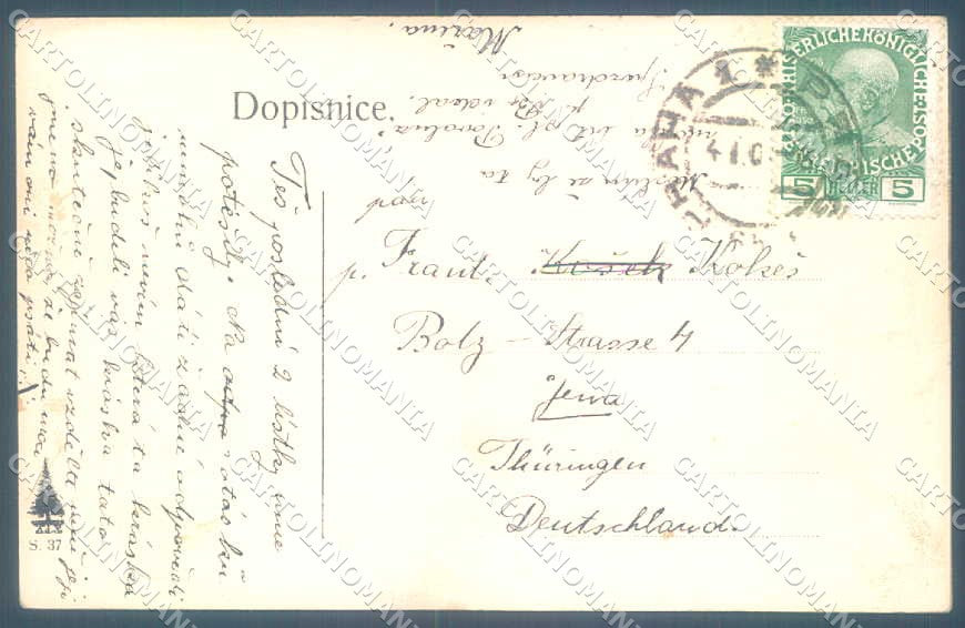 Artist Signed Lady Moon Hvezdicky Litaly serie 37 cartolina postcard TW2123 – retro