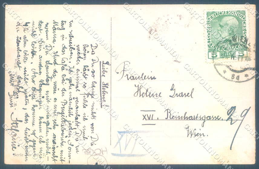 Artist Signed Braun Fashion Lady Man Carnival serie 22-7 HOLE postcard TW2125 – retro