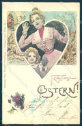Artist Signed Easter Lady Child Theo Stroefer XXXII-4 CORNER CREASE pc TW2130 – fronte