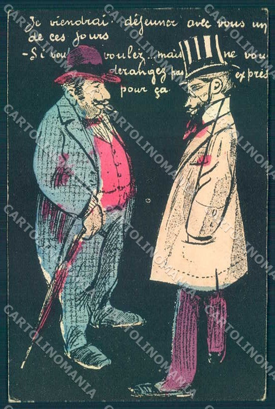 Artist Signed X. Sager ? Man TRIMMED cartolina postcard TW2134 – fronte